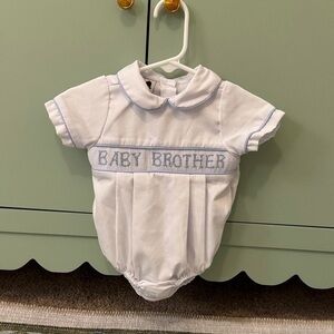 White and Blue Baby Brother Bodysuit